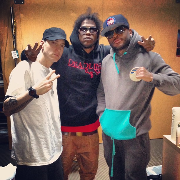 Bad Meets Evil (Eminem и Royce Da 5'9") в студии с участником Black Hippy - Ab-Soul 5 июня 2013 в Детройте