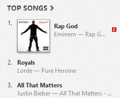 Eminem - Rap God #1 в iTunes (США)