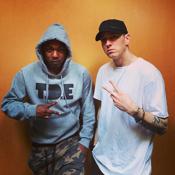 Eminem и Kendrick Lamar в студии, в Детройте 5 июня 2013