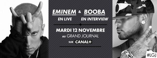Eminem выступит с новыми синглами MMLP2 12 ноября во Франции в Le Grand Journal на канале Canal+